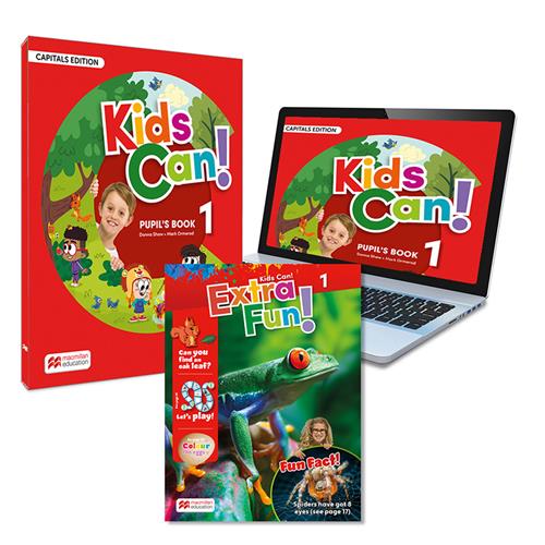 KIDS CAN! 1 Pupils Book & ExtraFun: libro del alumno versión MAYÚSCULA impreso y versión digital