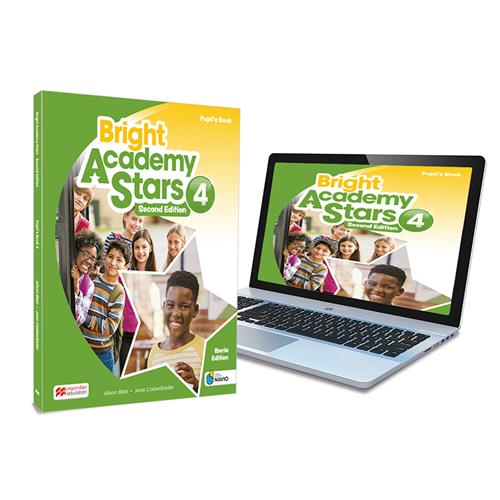 Bright Academy Stars 4 Pupils Book:libro de texto de inglés impreso con acceso a la versión digital